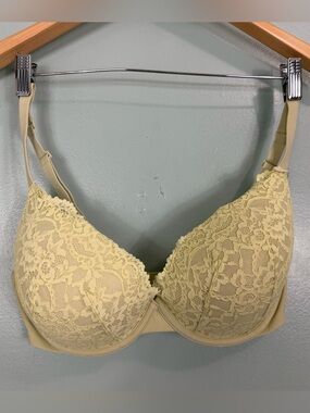 Skims Fits Everybody Lace Push Up Demi Bra Sage Multi Green Size 26DD